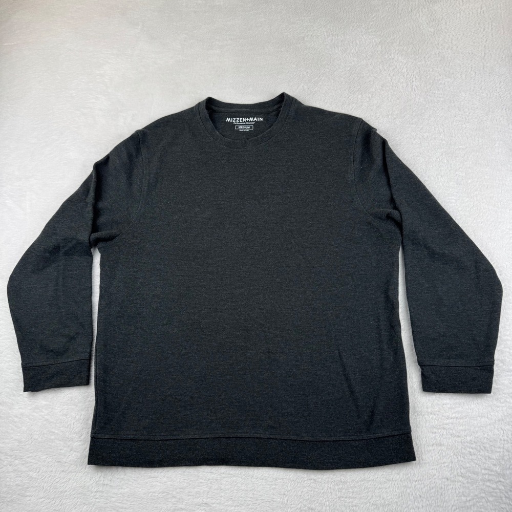 Mizzen+Main Sweatshirt Mens Medium Charcoal Gray Performance Crewneck